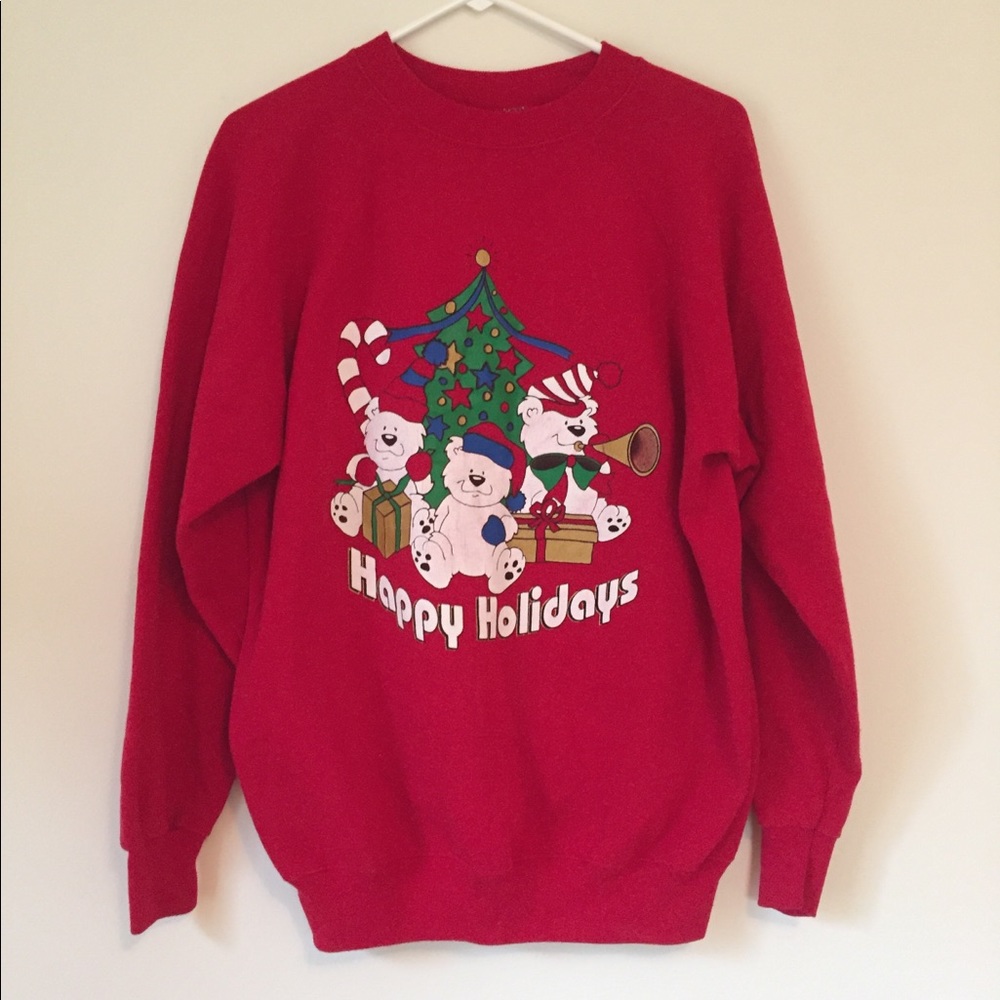 Christmas Bear Sweatshirt Vintage